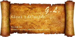 Giczi László névjegykártya